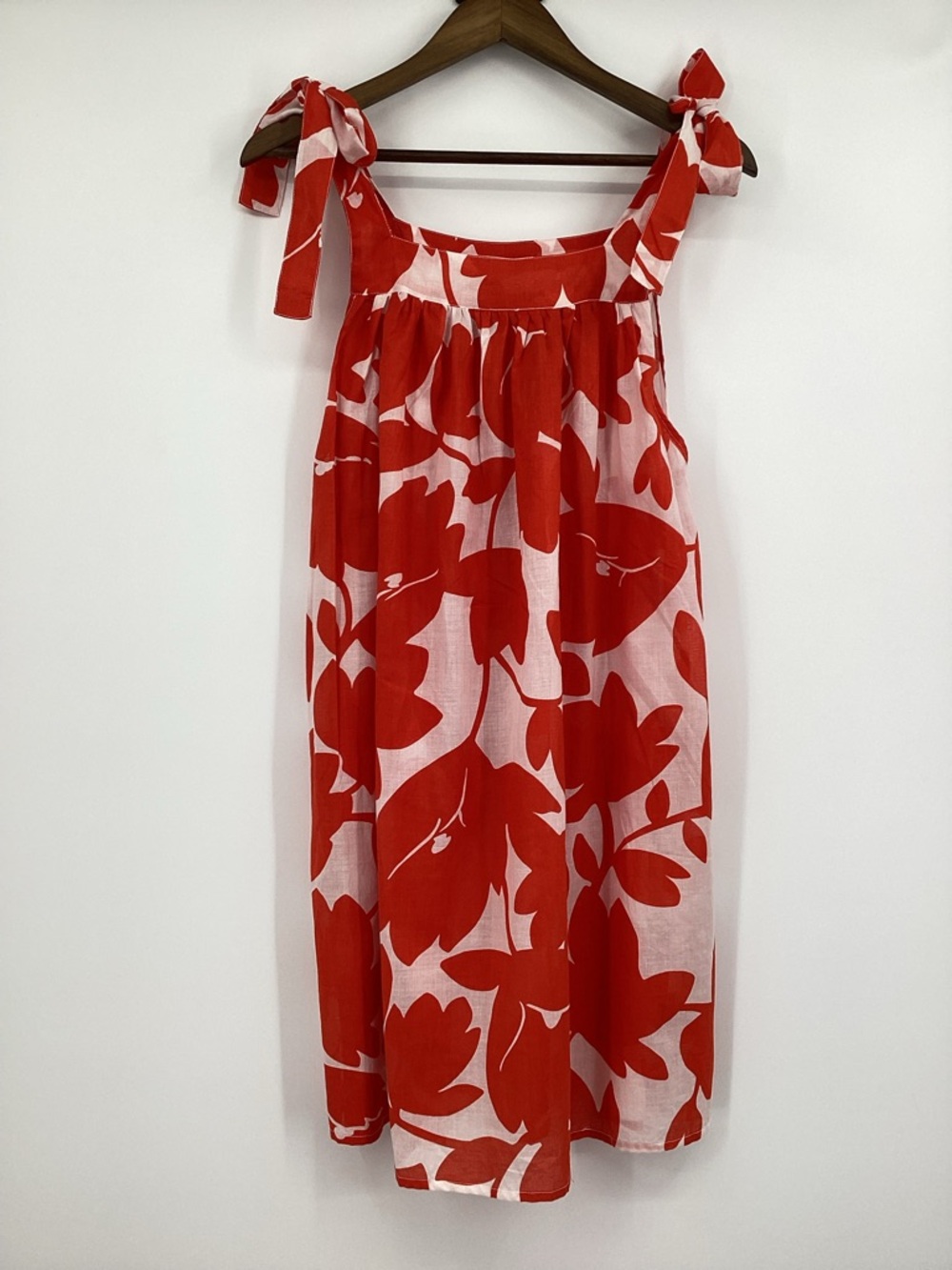 Echo Design Red and White Floral Tie-Shoulder Mini Dress